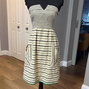 Maeve Black and Cream Strapless Dress